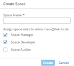 SAP BTP - Create Space